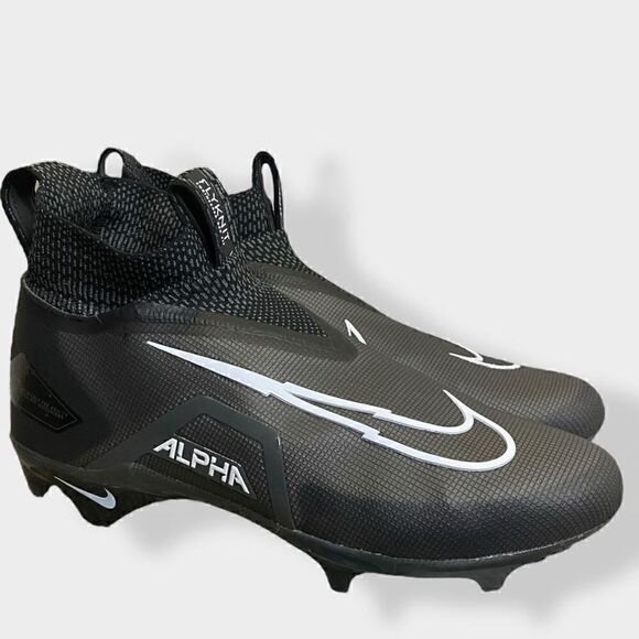 Nike Alpha Menace Elite Flyknit 3 Black Football Cleats CT6648-010 size 10.5 New